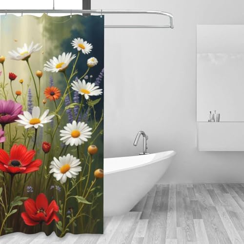 Rideau de douche opaque en textile de qualité supérieure motif floral