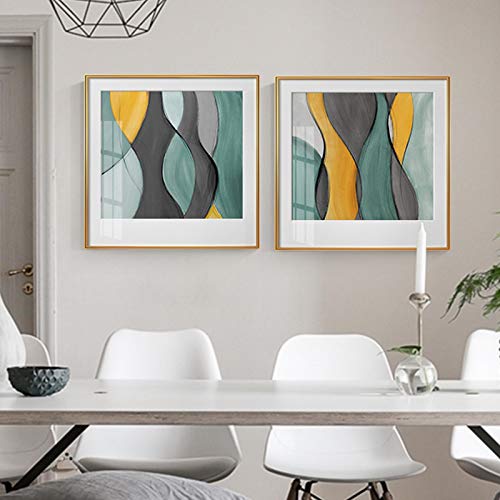 Toile peinture haut de gamme impression abstraite affiche moderne verte et jaune 60cm