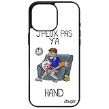 utaupia Custodia protettiva per iPhone 16 Pro Max Silicone j'peux Pas y'a Hand 4G morbida cartone animato 512 GB Bianco Humour jpeux alluminio