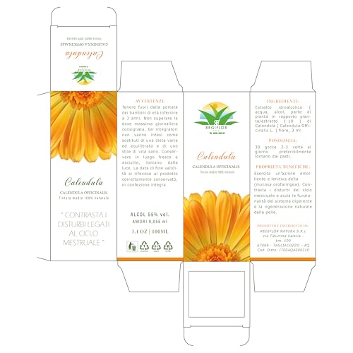 Regiflor Natura Tintura Madre Di Calendula Officinalis, 100% Naturale, 100Ml Con Contagocce - Integratore Alimentare - 4