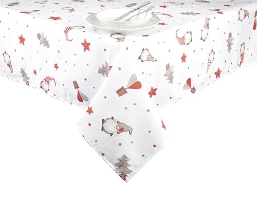 Nappe de Noël rectangulaire 140 x 180 cm Excelsa Gnome en coton et polyester