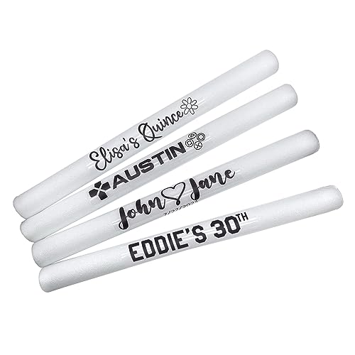 Pack of 200 Custom LED Party Foam Light Sticks Batons for Wedding, Parties, Birthdays, Guests, Party, DJ, Concerts, Festivals, Events, Promotions 3 Color Lighting Modes Batteries 16"