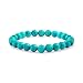 Bling Jewelry Stabilized Turquoise 8MM Ball Bead Stones Stackable Single Strand Stretch Bracelet for Women for Teen
