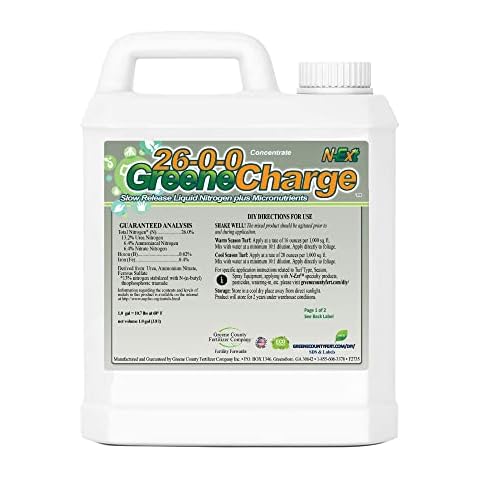 26-0-0 GreeneCharge Enhanced Efficiency Controlled-Release Liquid Nitrogen (1 Gallon Covers up to 8,000 sq ft) Plus Micronutrients All-Purpose Fertilizer for All Turf Types Cover