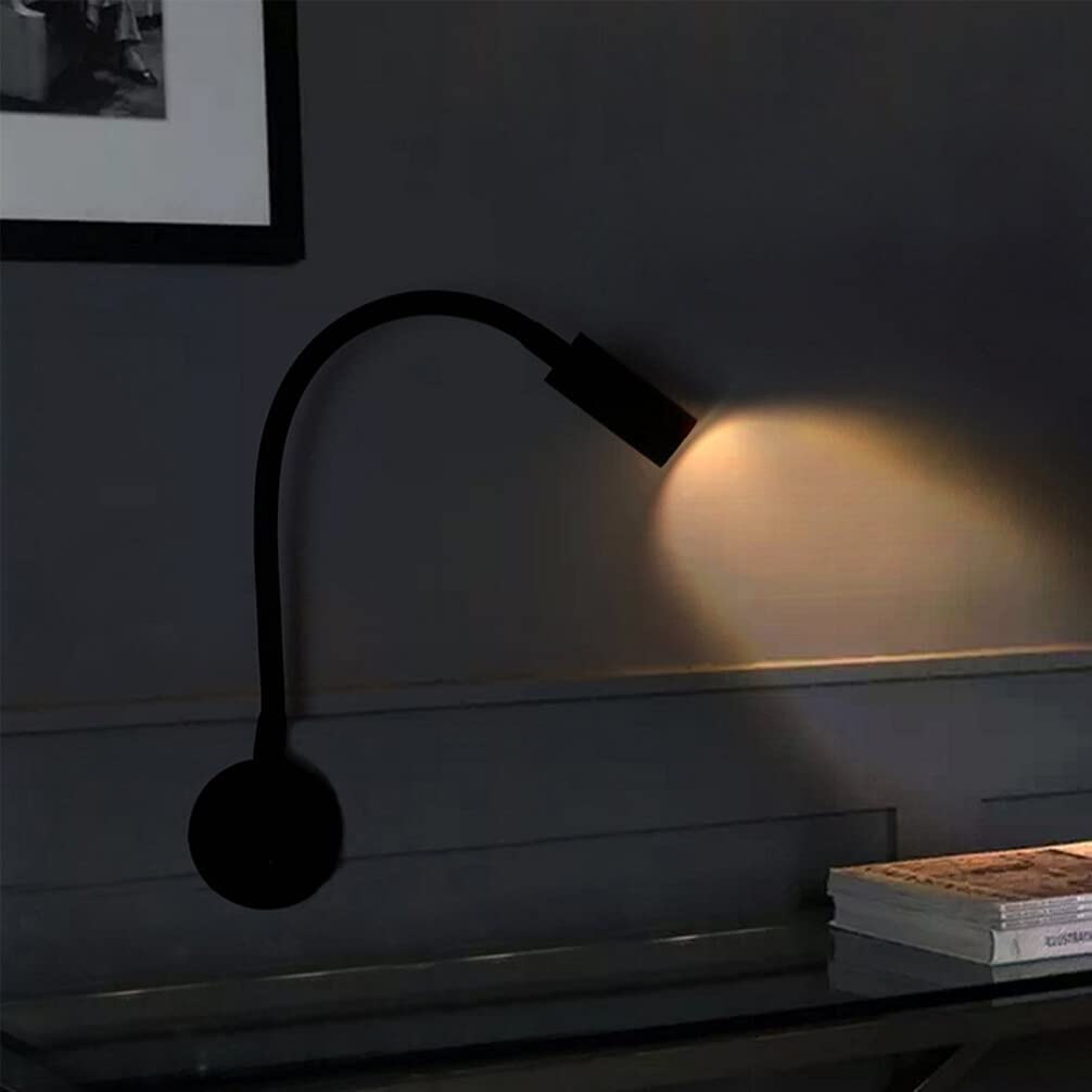 ULTECHNOVO Lámpara De Pared Led Flexible Para Lectura Con Cuello De Cisne Luz Led Para Cabecero De Cama Diseño Vintage Industrial Para Dormitorio Sala De Estar 15.74X2.44X1.10 Pulgadas