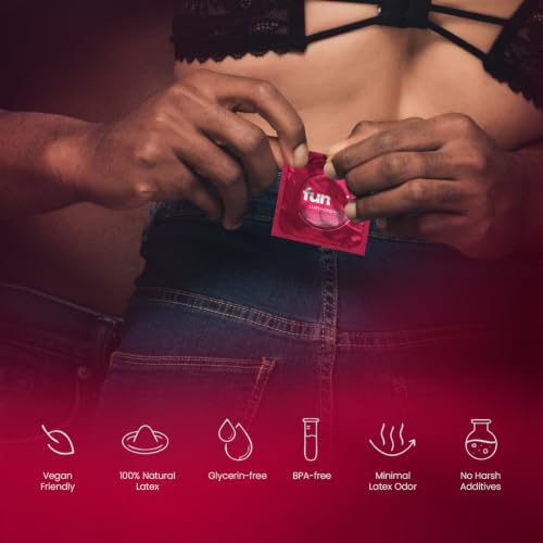 Image of Funtime Juicy Cherry Flavour comdoms Pack of 2 (10pc each) | Dotted, Ribbed & Contoured Lubricated Condoms for Maximum Pleasure Made With Natural Rubber Latex