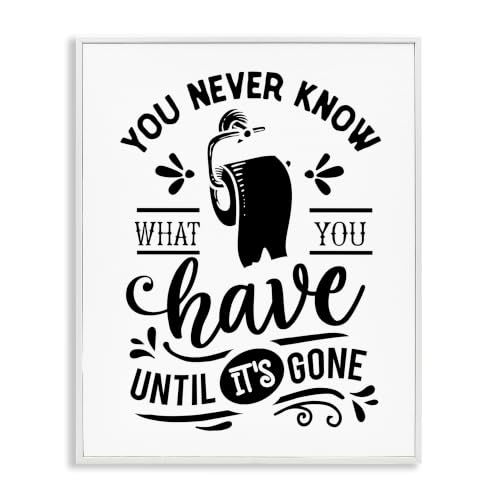 Silly Bathroom Humor Typography, 16 x 20 Inch Framed Giclée Print