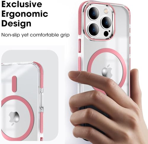 Image of MINTZZ ️ for iPhone 16 Pro Max Case, Compatible with MagSafe, Military-Grade Protection, Yellowing Resistant, Scratch-Resistant TPU Back, Magnetic Phone Case (Pink, iPhone 16 Pro Max)
