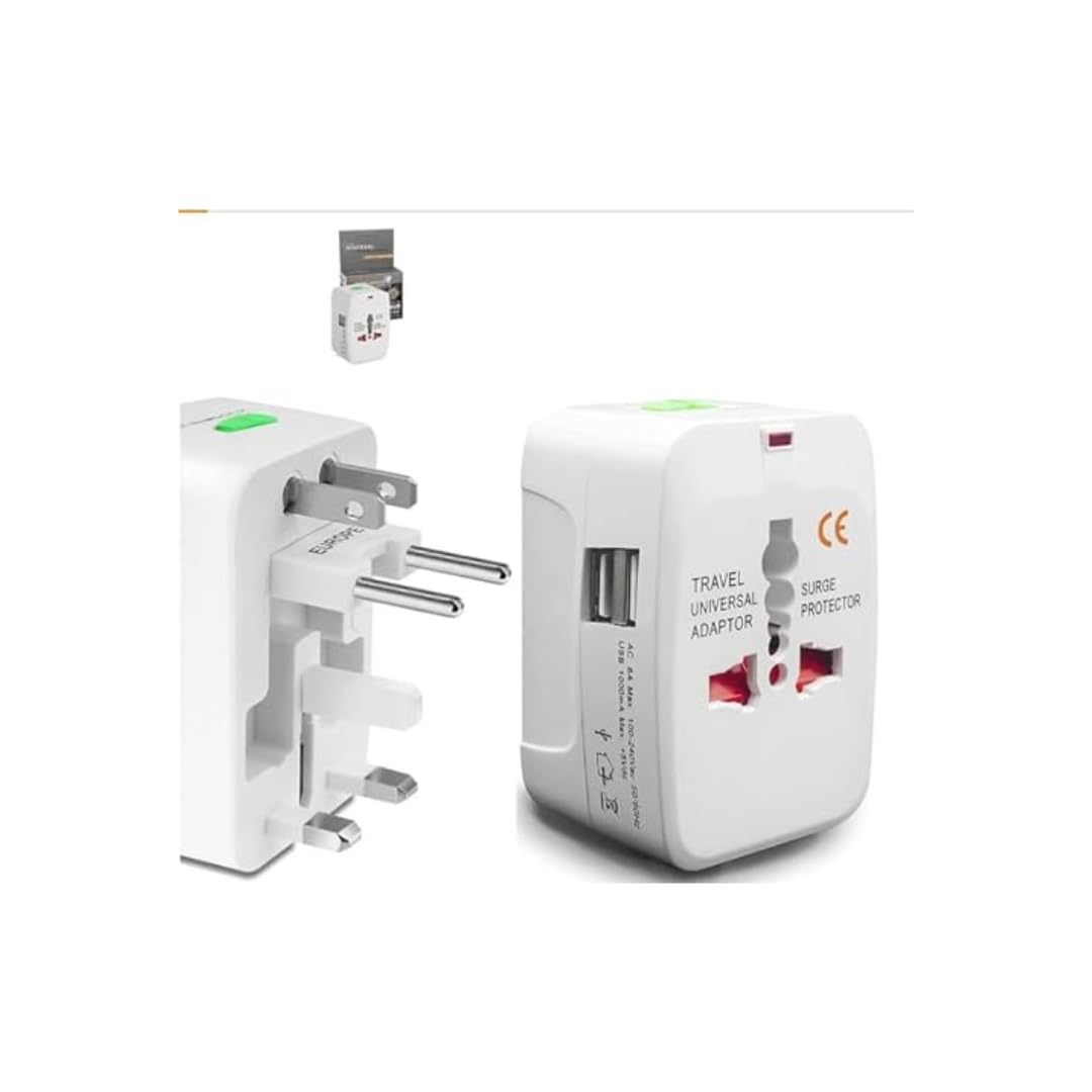 YASH! Universal Travel Adapter | International All in One Worldwide Travel Adapter | Wall Charger with USB Ports | Multi Type Power Outlet USB 2.1A,100-250 | Voltage Travel Charger Pack of 1 (White) (B0D186YFHG) Amazon Price History, Amazon Price Tracker