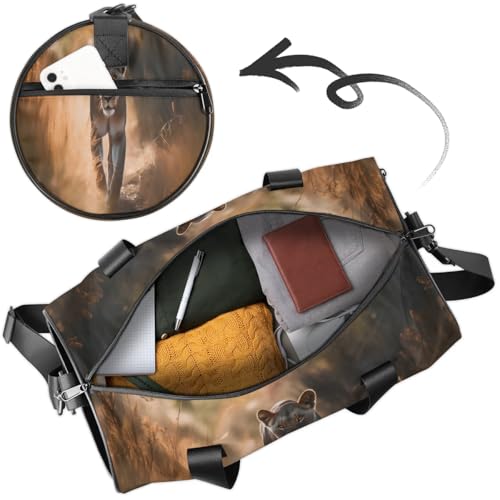 Travel Duffel Bag African Lion Sports Gym Bag for Womens Mens, Waterproof Weekend Overnight Bag Lightweight Carry on Bag for Airplanes Yoga Dance Beach Swim Hospital Holdalls,A-17094