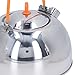 HERCHR Portable 0.6 Liter Lightweight Stainless Steel Camping Kettle Camp Tea Pot with Storage Bag for Outdoor Picnic Fishing