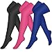 Compression Socks (3 Pairs) Knee High Compression Sock for Women & Men Best Stockings for Running, Medical, Athletic, Edema, Diabetic, Varicose Veins, Travel, Pregnancy (Black+Blue+Red, Small/Medium)