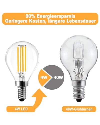 Dimmbares LED Leuchtmittel E14 von Brimax, 2700K, 4W, 400 Lumen