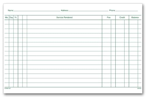 5Forms Patient Account Records 2 Sided White Ledger 7 3/4 x 5