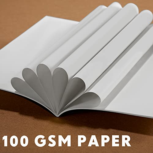 Image of Mimorou 100 Pcs A5 Journals Notebooks Bulk,Black,Blank | Kraft Softcover Small Notebooks 5.5 Inch x 8.3 Inch Notepads with 60 Page 30 Sheet for Writing Sketch Travel Office Supplies
