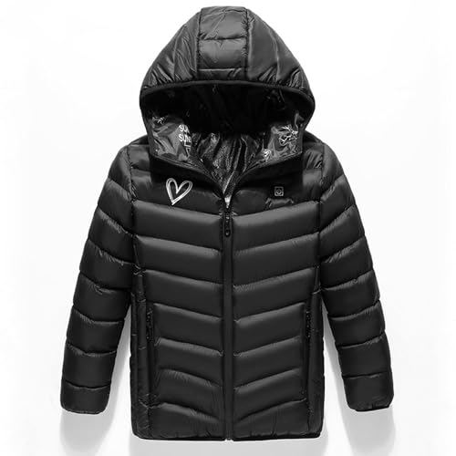 Kids Heated Jacket, Boys Girls Hood Jackets USB Heated Coat, 3 Temperature Levels Body Warmer 3 Heating Zones Jacket4