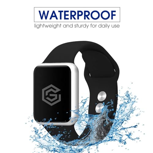 Image of GRIPP Soft Silicone Watch Strap for 40mm /41mm /42mm, Watch Series 11 /10 /9 /8 /7 /6 /5 /4 /3 /2 /1, SE 3 /2 /1, Slim, Lightweight, Adjustable (Watch Not Included) - Black