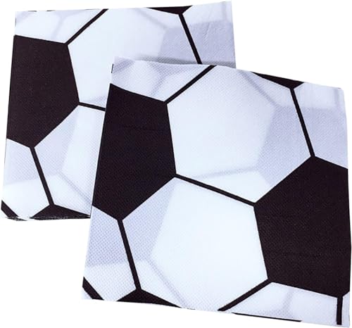 Image of Wanna Party Soccer Theme Paper Napkins - Pack of 20 Football Birthday Disposable Tissues for Kids, Sports Theme Celebrations, Football Decorations & Tableware Supplies