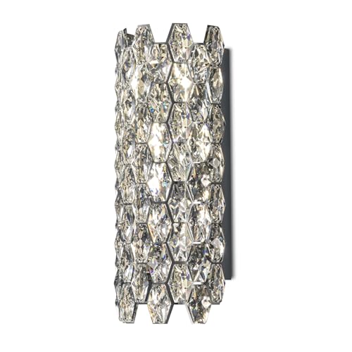 Kaiyuan Crystal Wall Sconces,Modern Wall Light Fixtures,Chrome Wall Lamp,Luxury Crystal Wall Sconces for Living Room Bedroom Bathroom Hallway Doorway Stairway Bedside by Kaiyuan - Used condition - Image 8