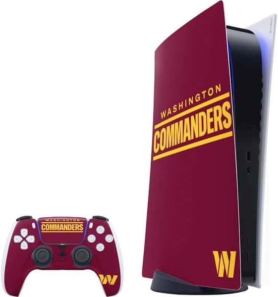 Skinit Decal Gaming Skin Compatible with PS5 Bundle - Officially Licensed NFL Washington Commanders Performance Series Design