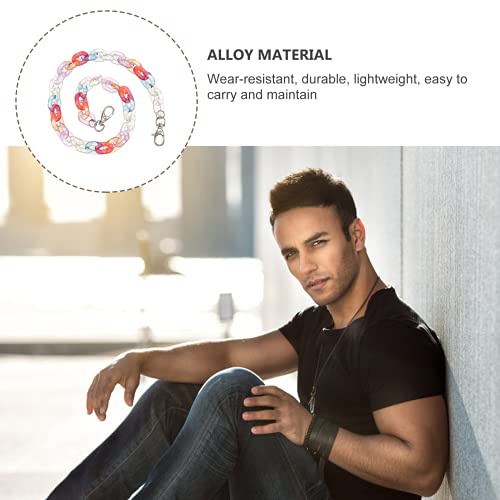 Holibanna Calça de resina, corrente de cintura colorida, calça transparente, carteira, pingentes, co