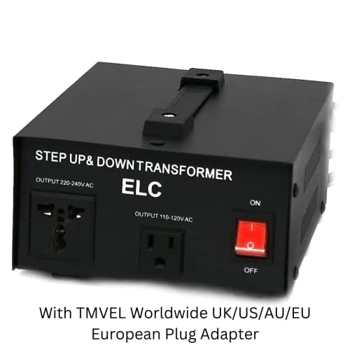 1000 Watt Best International Power Voltage Converter Transformer - Step Up/Down - 110V/220V - With Worldwide Uk/Us/Au/Eu European Plug Adapter - 2 Outlets #TOP7
