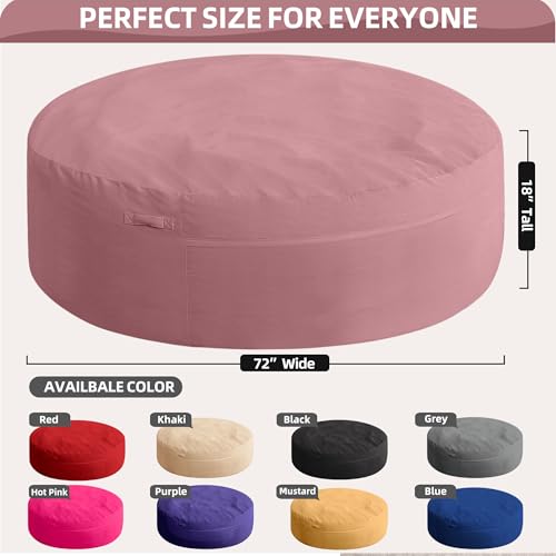 Image of HABUTWAY XX-Large Bean Bag Chair: Giant 7' Memory Foam Furniture Bean Bag Chairs for Adults with Microfiber Cover 7Ft（Soft Pink）