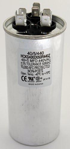 40+5 MFD 440 Volt Round Capacitor TP-CAP-40/5/440R
