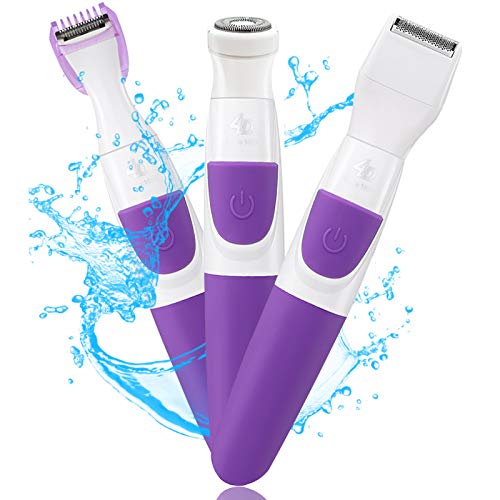 Bikini Trimmer for Women Electric Razor for Legs Ladies Foil Shaver Facial Hair Removal Painless Body Grooming Sets for Face, Armpit, Legs, Arms Bikini Line 3 In 1 Wet Dry Lady Hair Remover