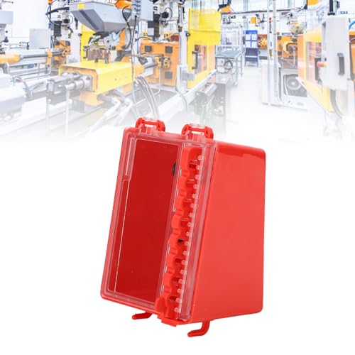 Lockout-Tagout-Box, Gruppen-Vorhängeschloss-Sicherheitsbox, tragbare Lockout-Tagout-Lockbox, rote Vorhängeschloss-Box für Baustellen und Fabriken, praktische Sicherheitslösung für Workshops