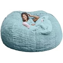 7ft Immense Velvet Beanbag Enclosure, Comfy Fluffy Giant Beanbag Lazy Sofa Cover, Suitable for Study Room or Leisure Space