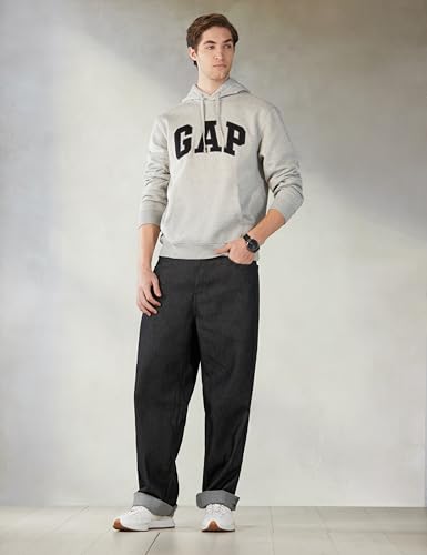 Image of Gap Men Embroidered Relaxed Fit Full Sleeve Hoodie