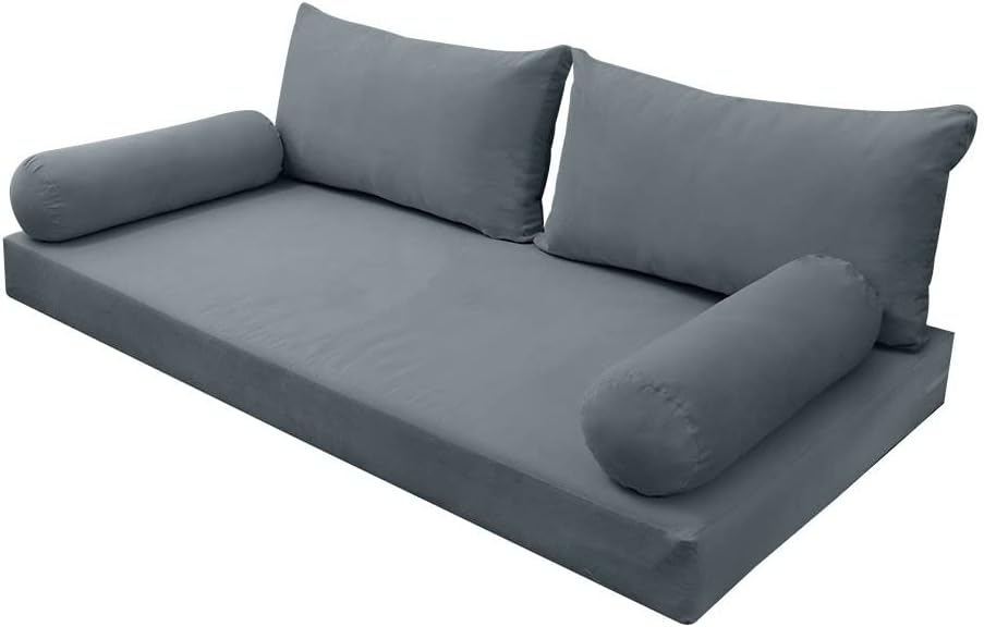 Prolinemax Style V2 Twin-XL Size Velvet Knife Edge Indoor Daybed Bolster Pillow Cushion Mattress Fitted Sheet |Cover ONLY| AD347
