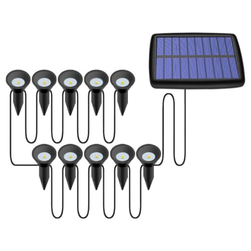 Guirlande LED solaire 10 lampes décoration extérieure étanche pour aménagement jardin cour