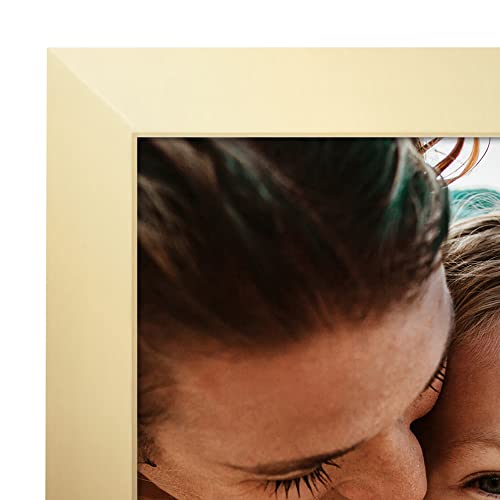 Americanflat Hinged 3 Photo Frame In Gold - Desk Photo Frame For 4X6" Photos - Tri Folding Picture Frame For Desk - Displays 3 Photos With Shatter-Resistant Glass Covers #TOP6