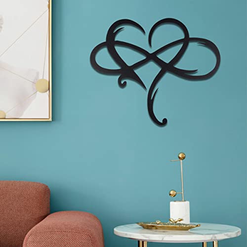 Ghopy Infinity Heart Metal Wall Decor, Unique Infinity Heart Wall Decor Love Sign Plaque Steel Art Geometric Bedroom Ornaments Cut Out For Home Wedding Decor  thumb #3