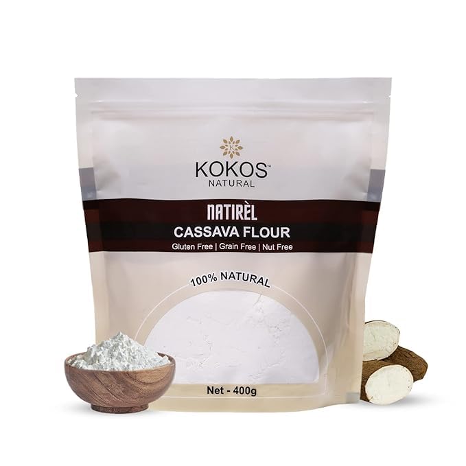 Kokos Natural Cassava Flour - 100% Natural Whole Food, Paleo Friendly, Vegan, Gluten Free, Grain Free, Nut Free - 400 Gm. Indian Regional Names: Sabudana Aata, Tapioca Flour, Maravalli Kilangu (B0D7QFQTP6) Amazon Price History, Amazon Price Tracker