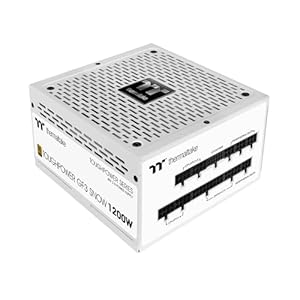 Thermaltake Toughpower GF3 Snow Edition 1200W 80+ Gold Full Modular SLI/Crossfire Ready ATX 3.0 Fuente de alimentación PCIe Gen.5 600W 12VHPWR Conector incluido PS-TPD-1200FNFAGU-N 10 años de garantía