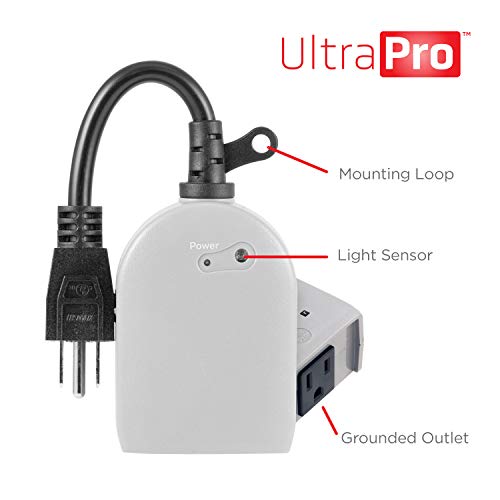 UltraPro Outdoor Outlet Timer, Dusk-to-Dawn Sensor, Single Outlet Light , Simple Automation, Weather-Resistant, Sensing , Seasonal Lights , Landscape, 1 Pack, Gray, 53634 by UltraPro - Image 3