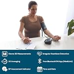 BIOS Diagnostics Blood Pressure Monitor, #1 Canadian Blood Pressure Manufacturer*, Detects Irregular Heartbeat, Stores 30 readings, MediLink App to Track Readings, Bluetooth, BP Assesment Indicator, BIOS Averaging Mode