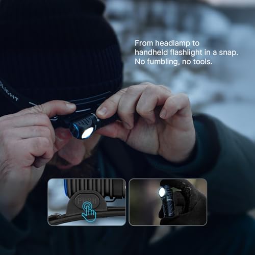 Image showing how to detach the Perun 3 Mini from the headband for handheld use.