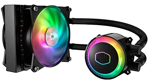Cooler Master MasterLiquid ML120R ARGB Close-Loop AIO CPU Liquid Cooler, 120 Radiator, Dual Chamber Pump, Addressable RGB Lighting, MF120R Fans for AMD Ryzen/Intel LGA1151 3