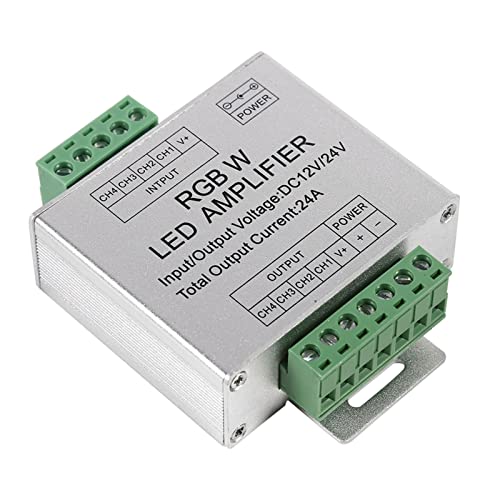 Amplificador De Señal RGB Luces De Tira LED DC12-24V 24A Amplificador De Señal RGBW Circuito De Salida De 4 Canales Carcasa De Aluminio Controlador De Tira LED Repetidor De Señal De Datos