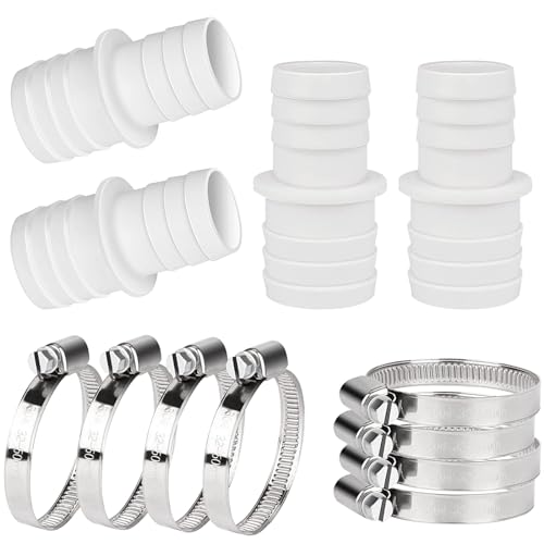 Sprießen Set Di 4 Connettori Per Tubo Flessibile Per Piscina, Adattatore Per Tubo Da Piscina Standard, Connettori Per Tubo Con Fascette Stringitubo, Set Di Collegamento Per Tubi Per Piscina(32-38)
