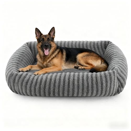 Pawk Extra Large Dog Bed Mix Filled Particle Memory Sponge&cotton(100lbs), XXL Dog Bed Provide Support for All Joints, Zipper Design can Quickly Remove Cover, Dogs Bed for Labrador, 107x76x25cm
