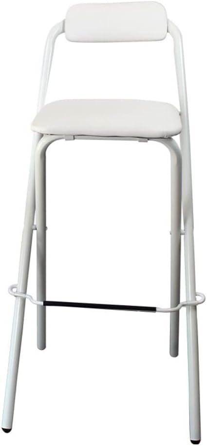 Foldable Stool Folding Stools Padded Chairs 30in Armless Folded Tall Metal Frame Design,Black/White (Color : Black) (Black)