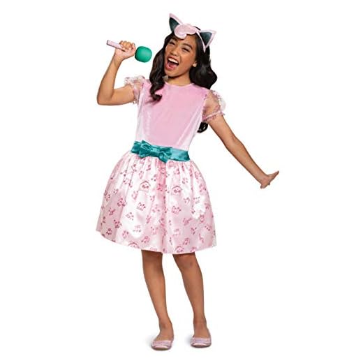 Pokemon Jigglypuff Costume Dress for Girls, Children's Character Outfit, Kids Size Large (10-12) Pink