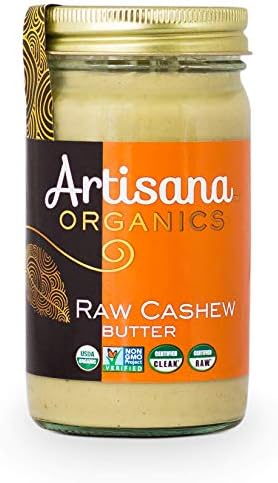 Artisana Organics Raw Cashew Butter - No Sugar Added, Vegan and Paleo Friendly, Non GMO, 14oz Jar