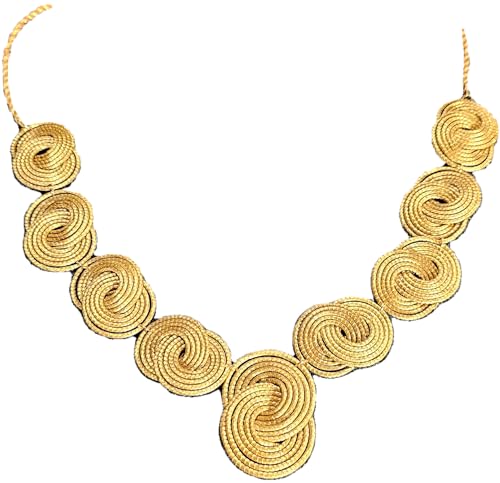 Collier capim dourado or végétal : bijoux artisanat d'art luxe écoresponsable