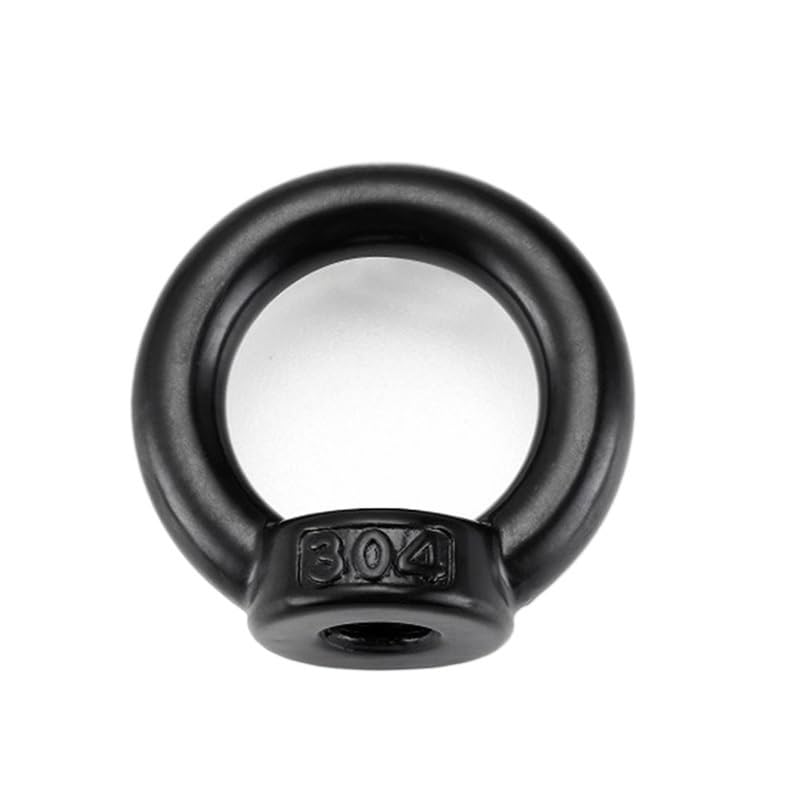 SHUNMIN Tornillo con Argolla Tornillos y Tuercas for Anillos de elevación de Acero Inoxidable 304 con Revestimiento Negro M3 M4 M5 M6 M8 M10 M12 M14 M16 M18 M20 M24 Tornillo con Anilla(M8x14mm 10pcs)